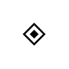 sample of WHITE DIAMOND CONTAINING BLACK SMALL DIAMOND (U+25C8)