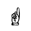 image of Unicode Character 'WHITE UP POINTING INDEX' (U+261D)