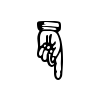 sample of WHITE DOWN POINTING INDEX (U+261F)