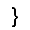 sample of RIGHT CURLY BRACKET (U+007D)