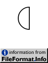image of Unicode Character 'LEFT HALF WHITE CIRCLE' (U+1F7F4)
