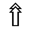 sample of UPWARDS WHITE DOUBLE ARROW (U+21EE)